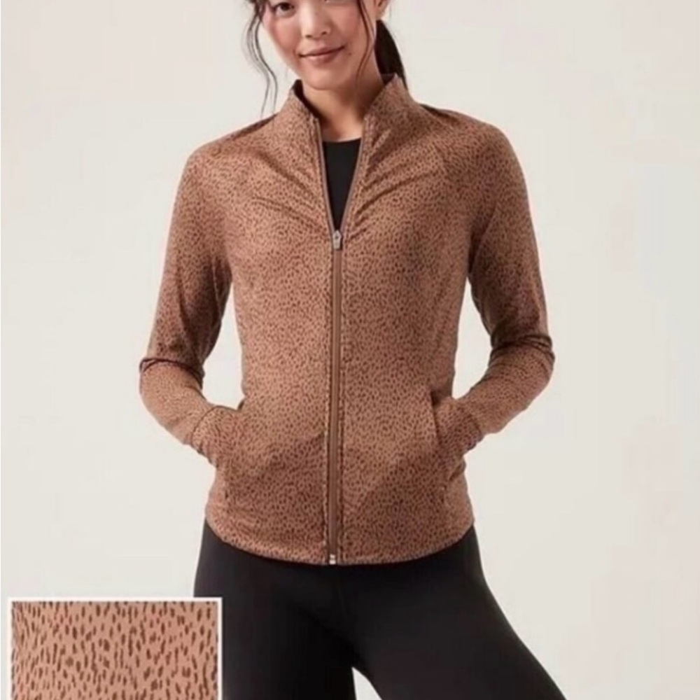 Athleta Tan Cheetah Print Utility Jacket